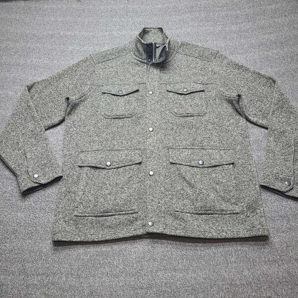 Eddie Bauer Jacket Mens Large Full Zip Mock Neck Fleece Lined Pockets Outdoors